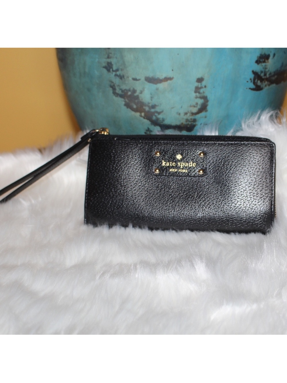 Kate Spade Black Leather Layton Wristlet/Wallet